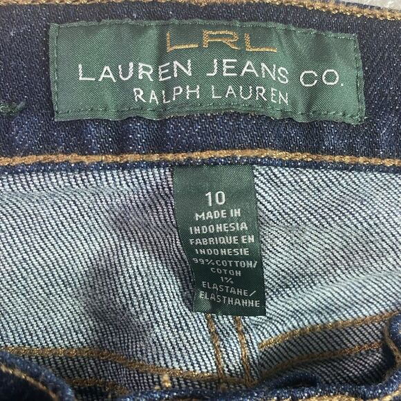 RALPH LAUREN JEANS CO Straight Leg Stretch Denim Mid Rise Womens 10 Dark Blue - Picture 4 of 7